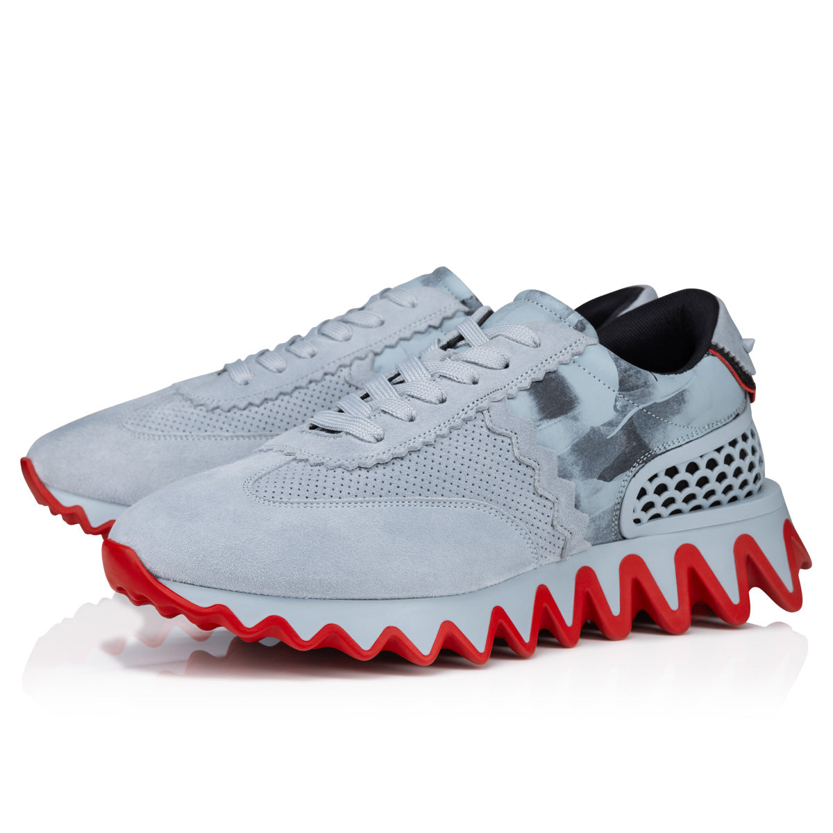 CHRISTIAN LOUBOUTIN Loubishark Suede, Mesh, Rubber and Textured