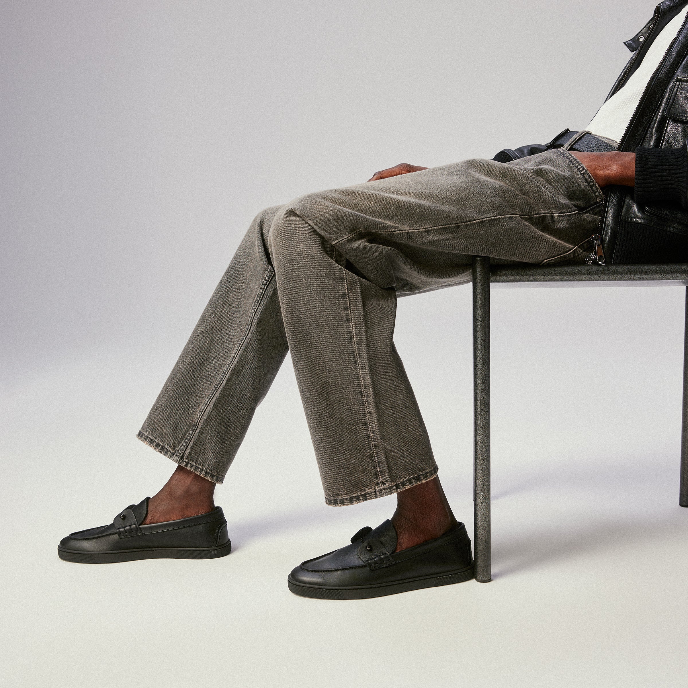 Christian Louboutin Chambeliboat Men Shoes | Color Black