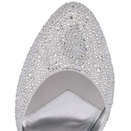 Christian Louboutin Dolly Mule Strass Women Shoes | Color Silver