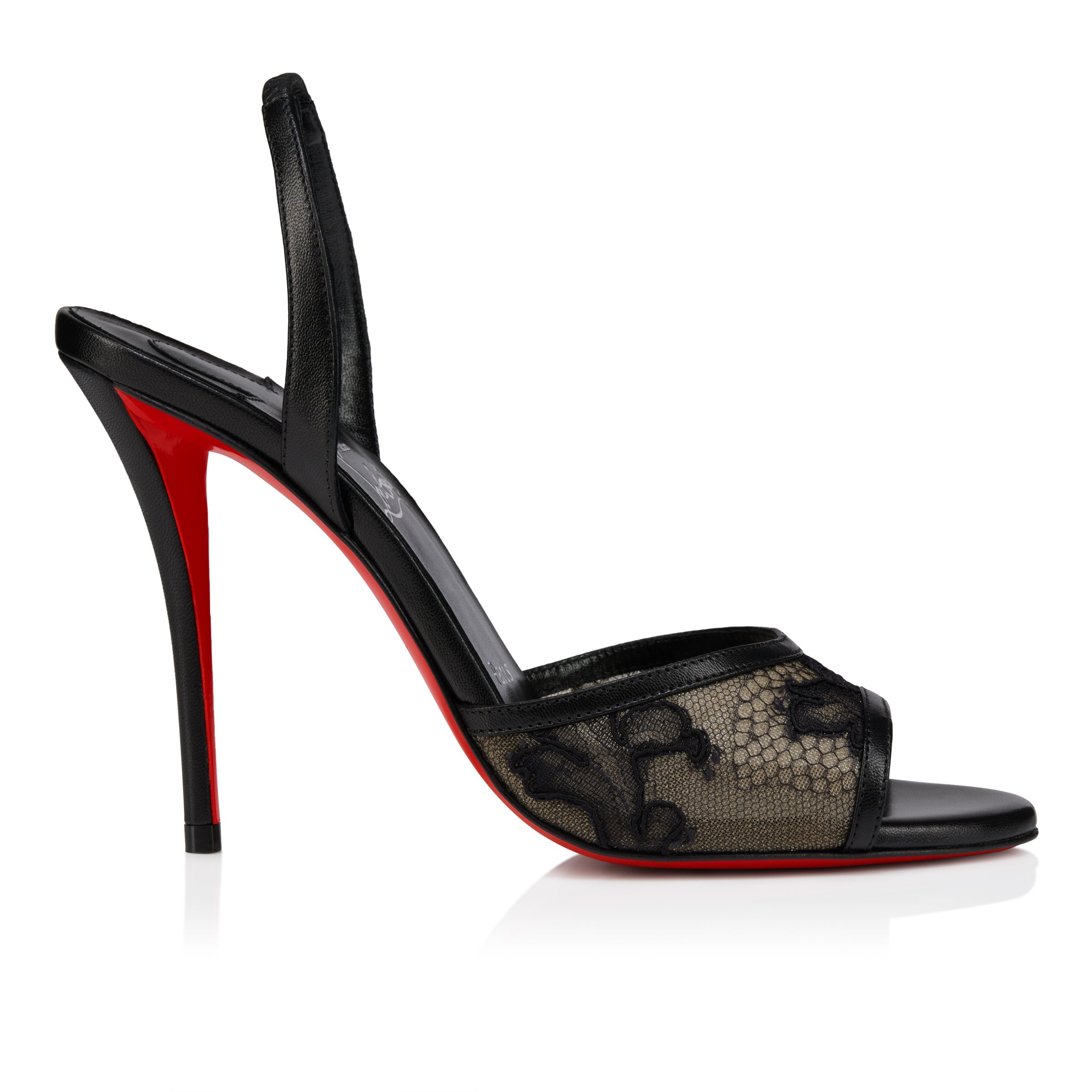 Christian Louboutin Miss Z Lace Sling Women Shoes | Color Black