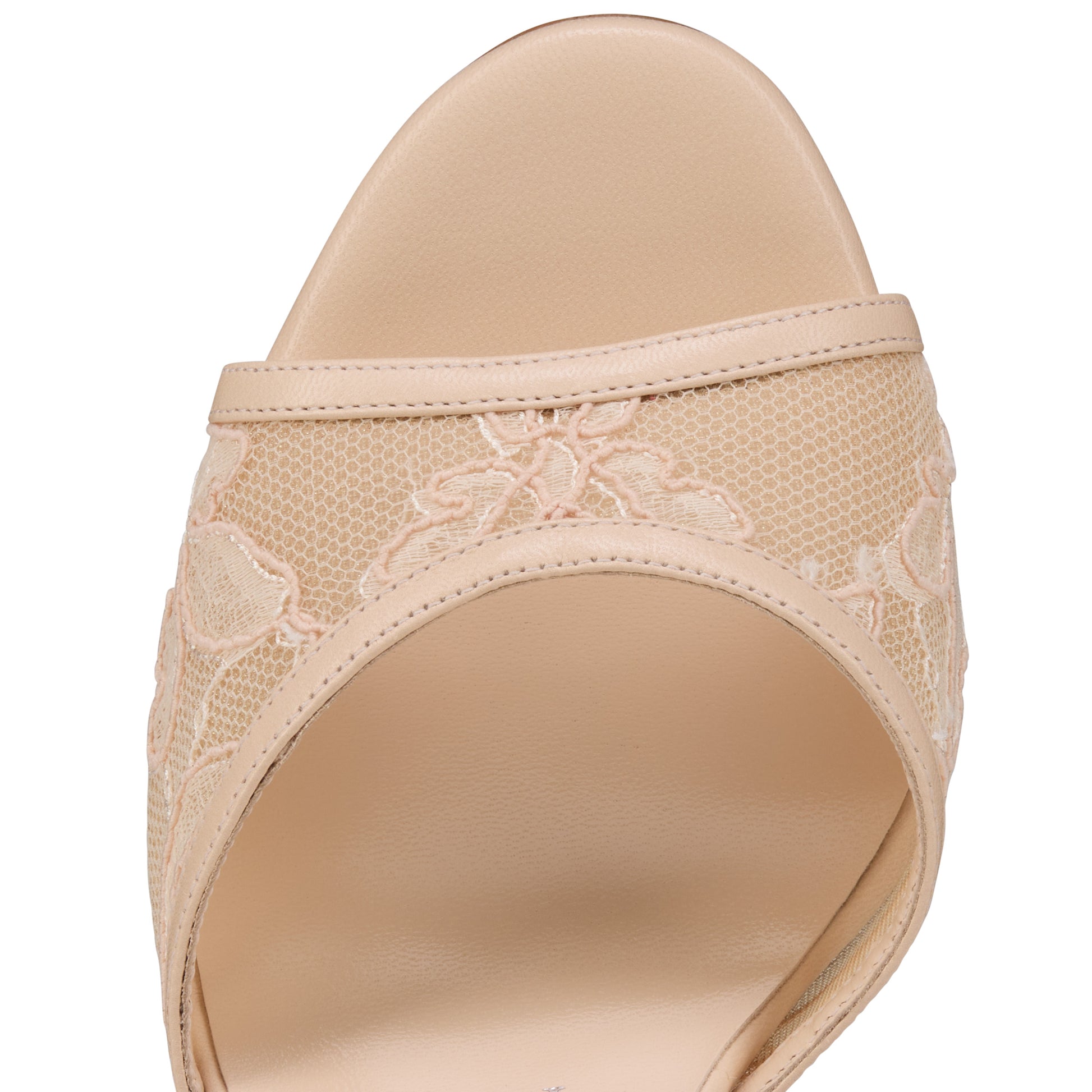 Christian Louboutin Miss Z Lace Sling Women Shoes | Color Nude
