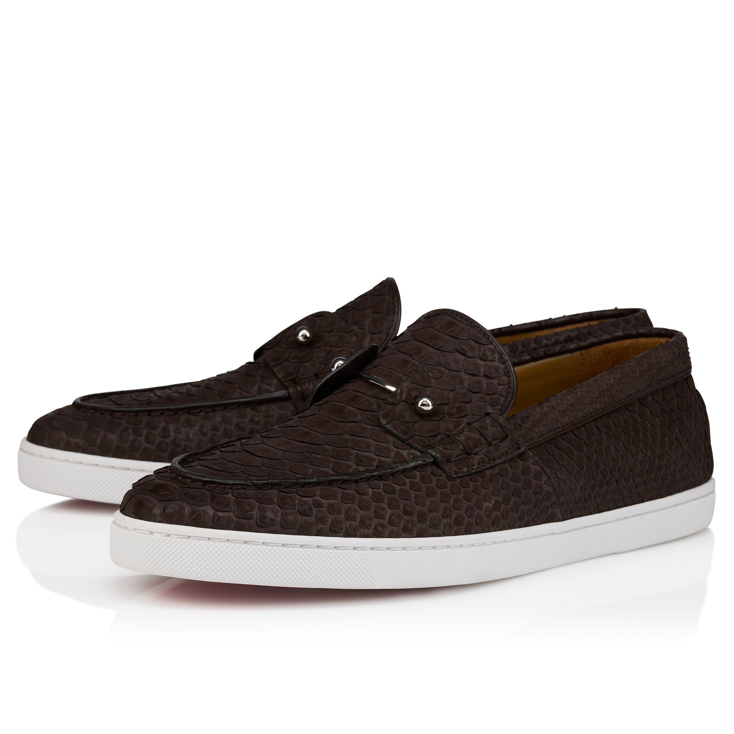 Christian Louboutin Chambeliboat Men Shoes | Color Brown New