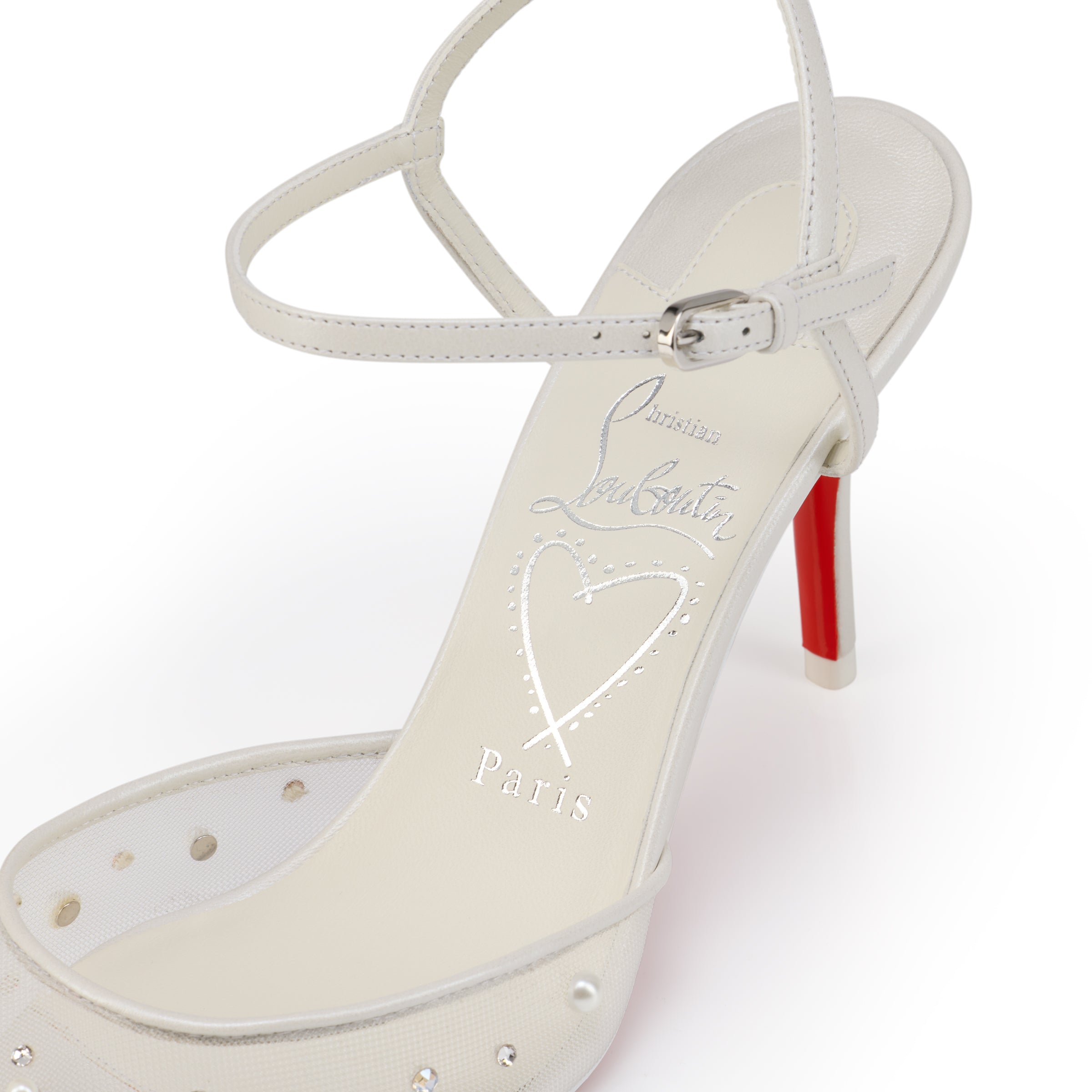Christian Louboutin Miss Z Riviera Strass Women Shoes | Color White