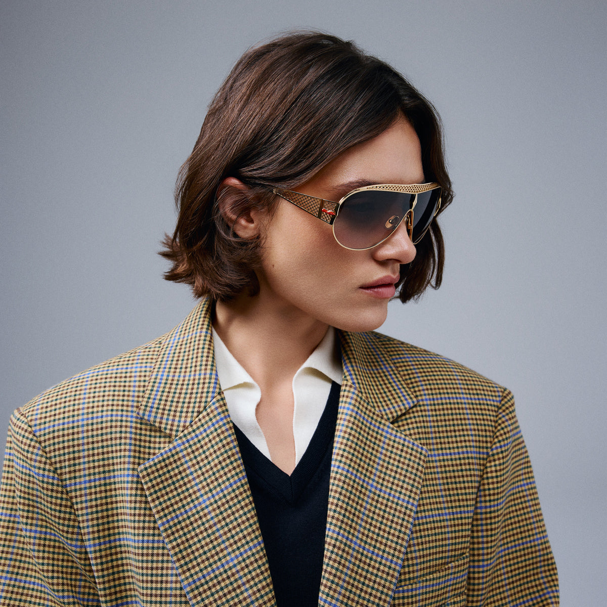 Christian Louboutin Uni Pilot Lb0050 Women Eyewear | Color Gold
