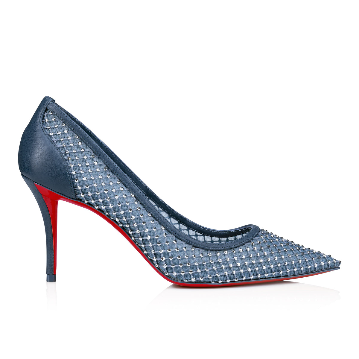 Christian Louboutin Apostropha Mesh Strass Women Shoes | Color Blue