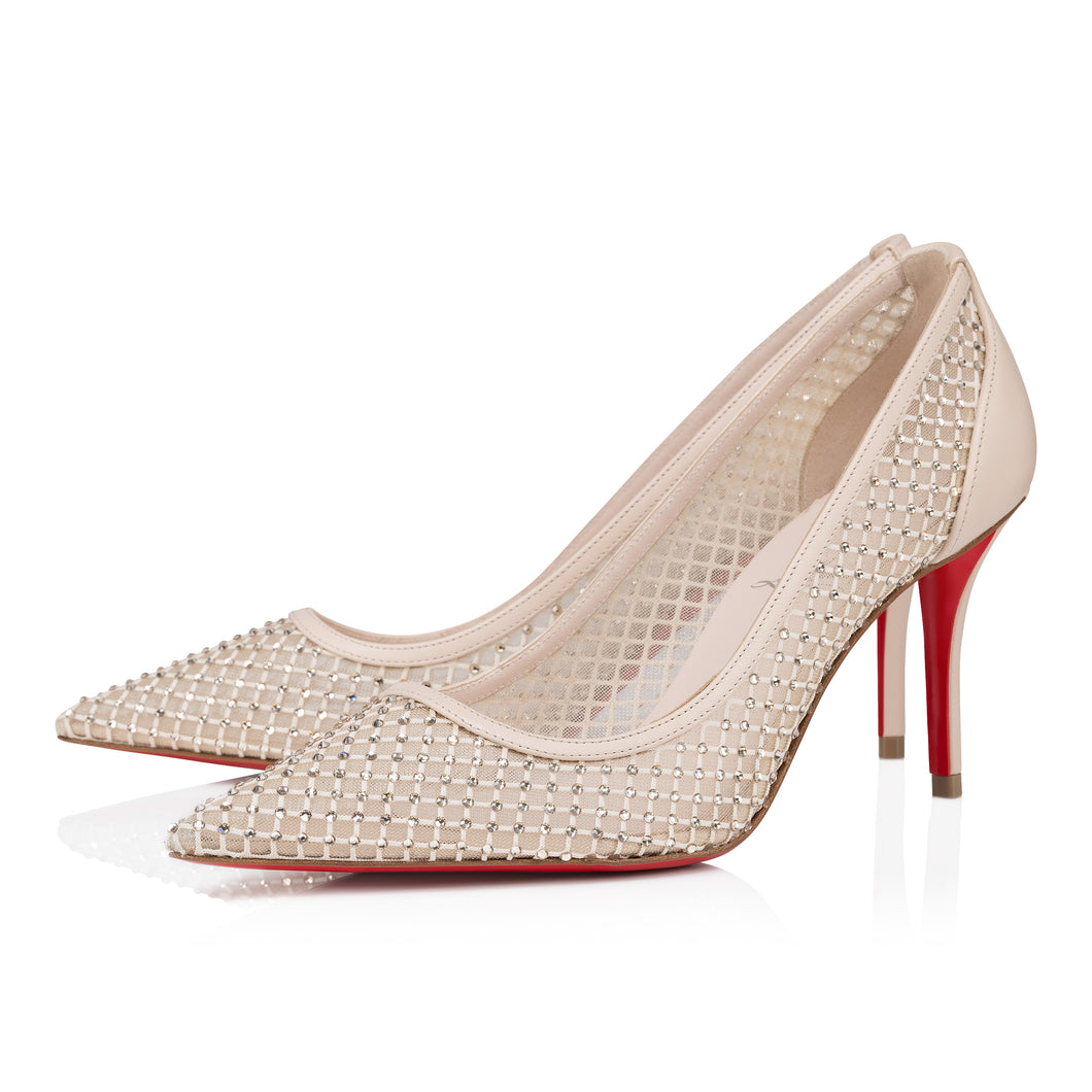 Christian Louboutin Apostropha Mesh Strass Women Shoes | Color Beige