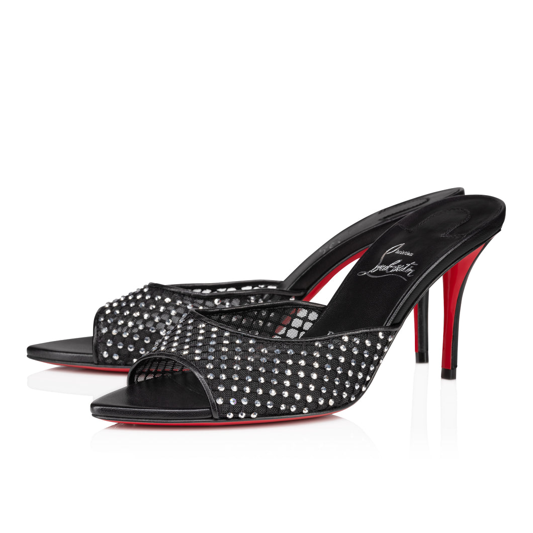 Christian Louboutin Apostropha Mule Mesh Strass Women Shoes | Color Black