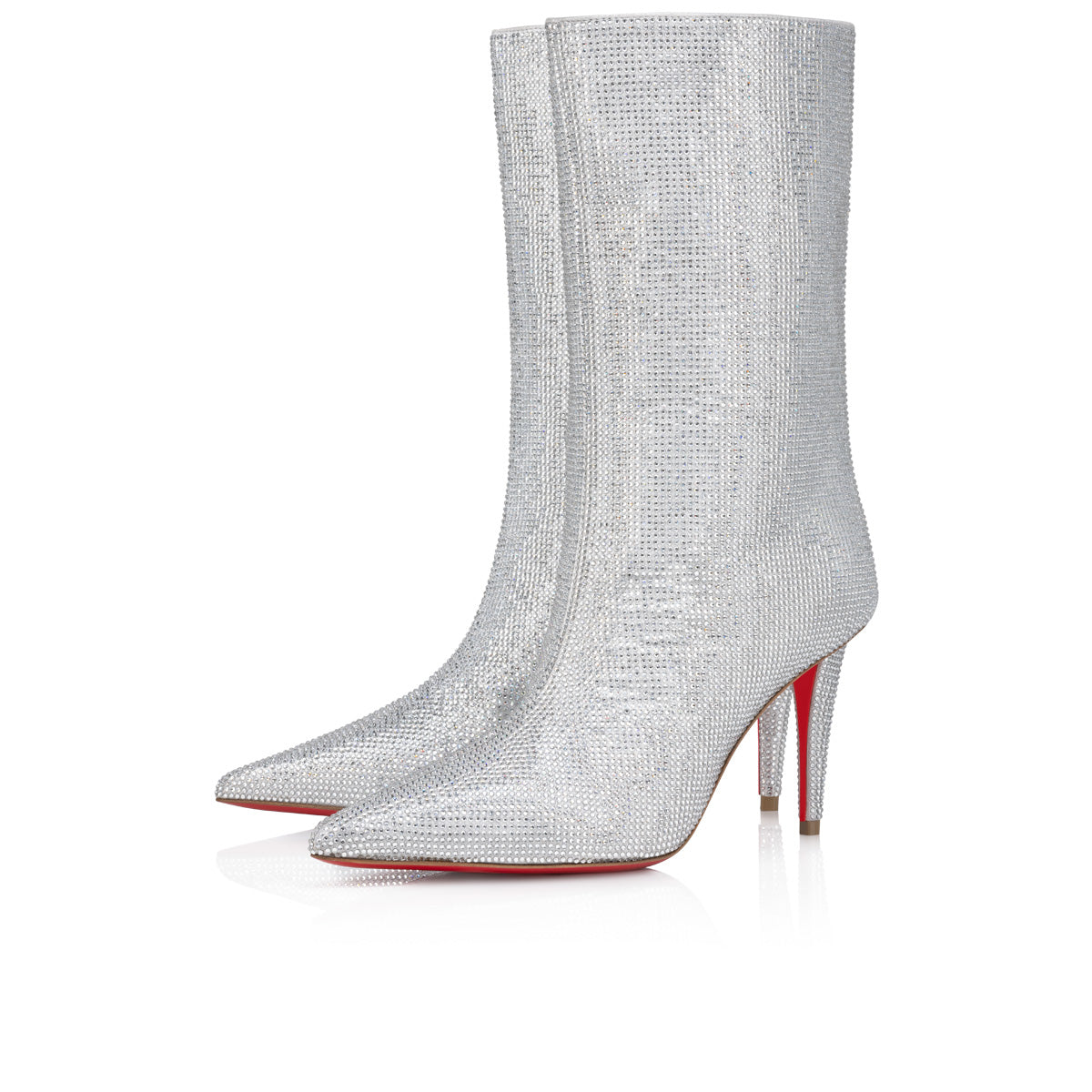 Christian Louboutin Astrilarge Strass Booty Women Shoes | Color Silver