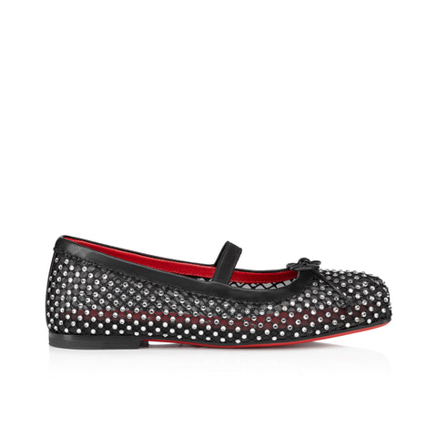 Christian Louboutin Baballet Strass Kids Unisex Shoes | Color Black