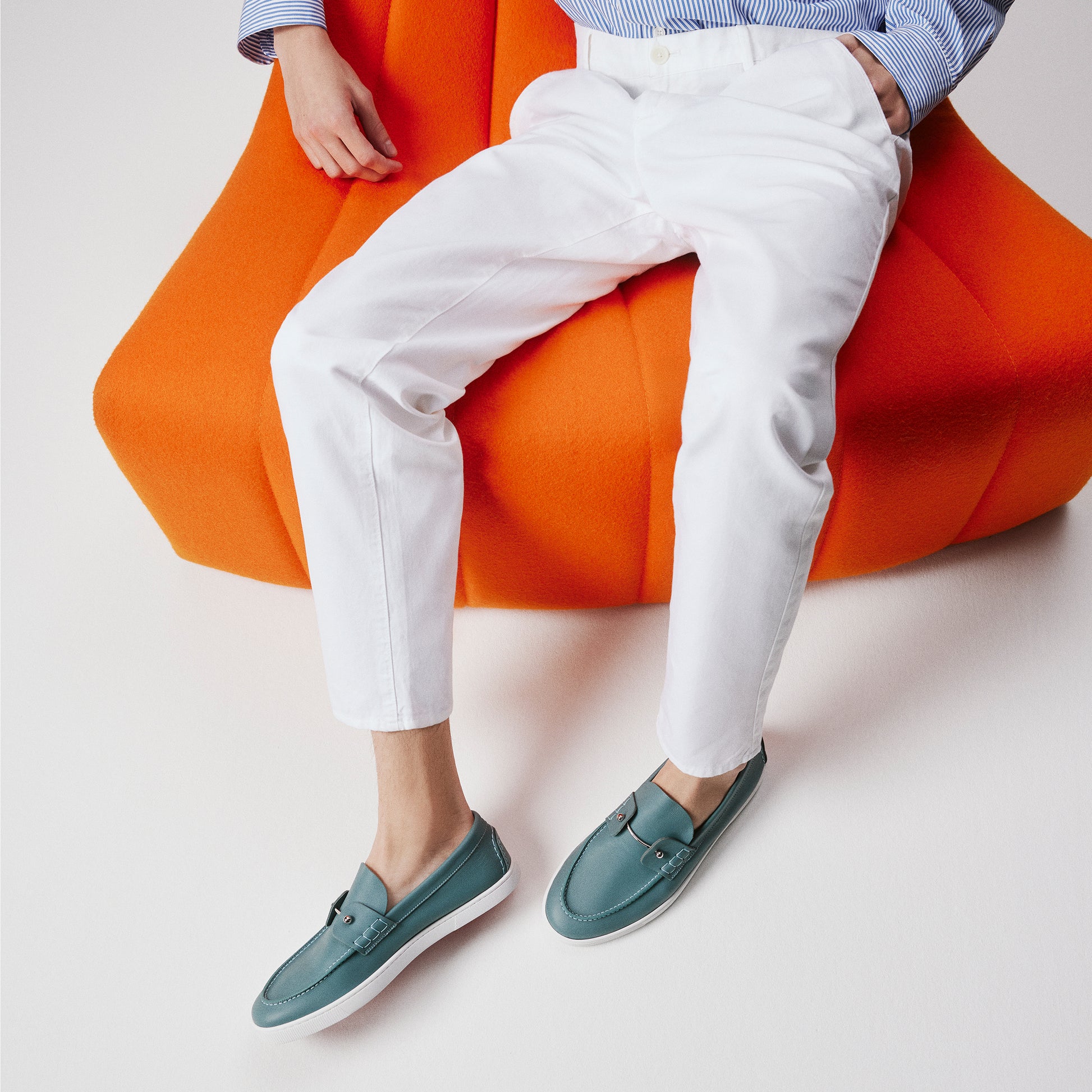 Christian Louboutin Chambeliboat Men Shoes | Color Blue