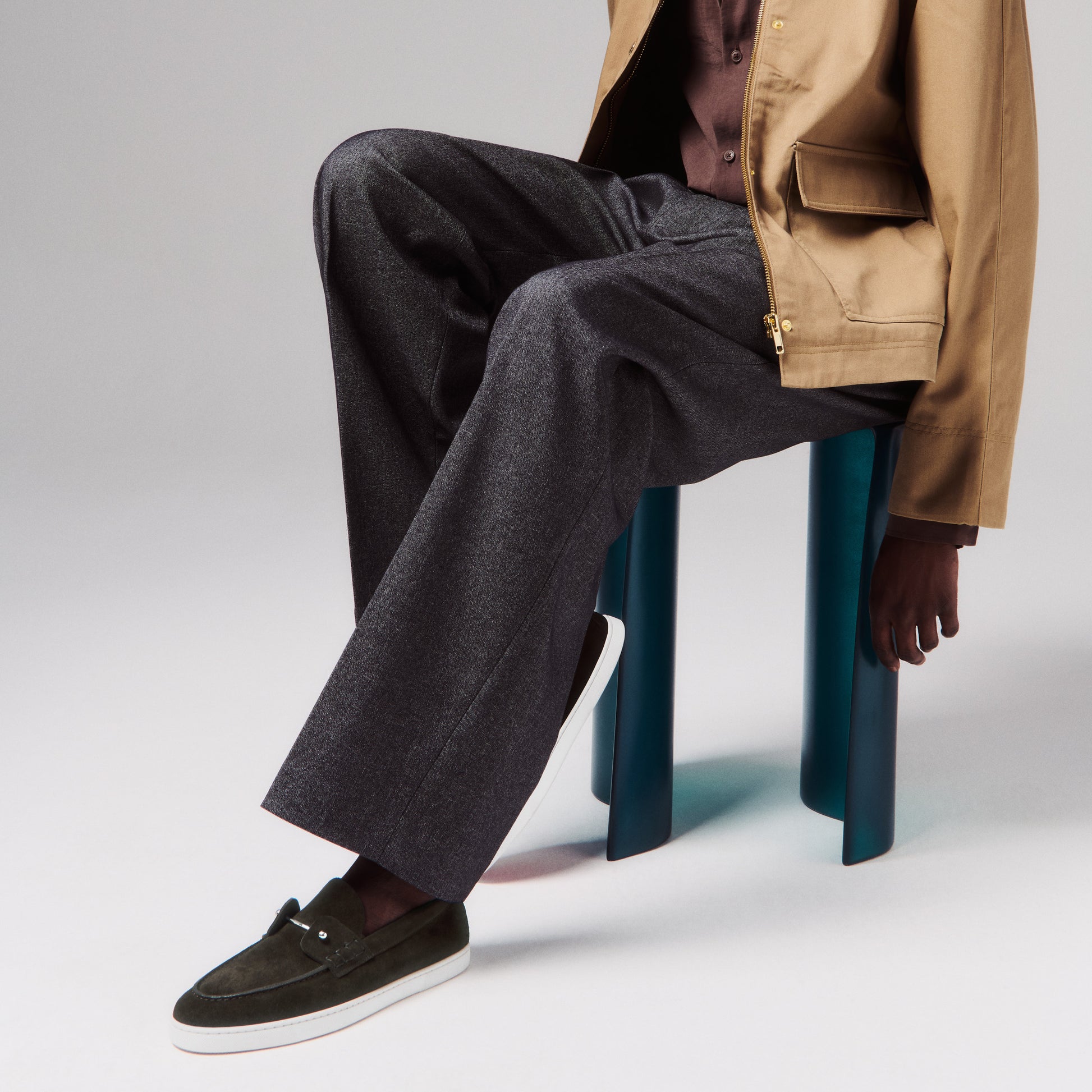 Christian Louboutin Chambeliboat Men Shoes | Color Brown