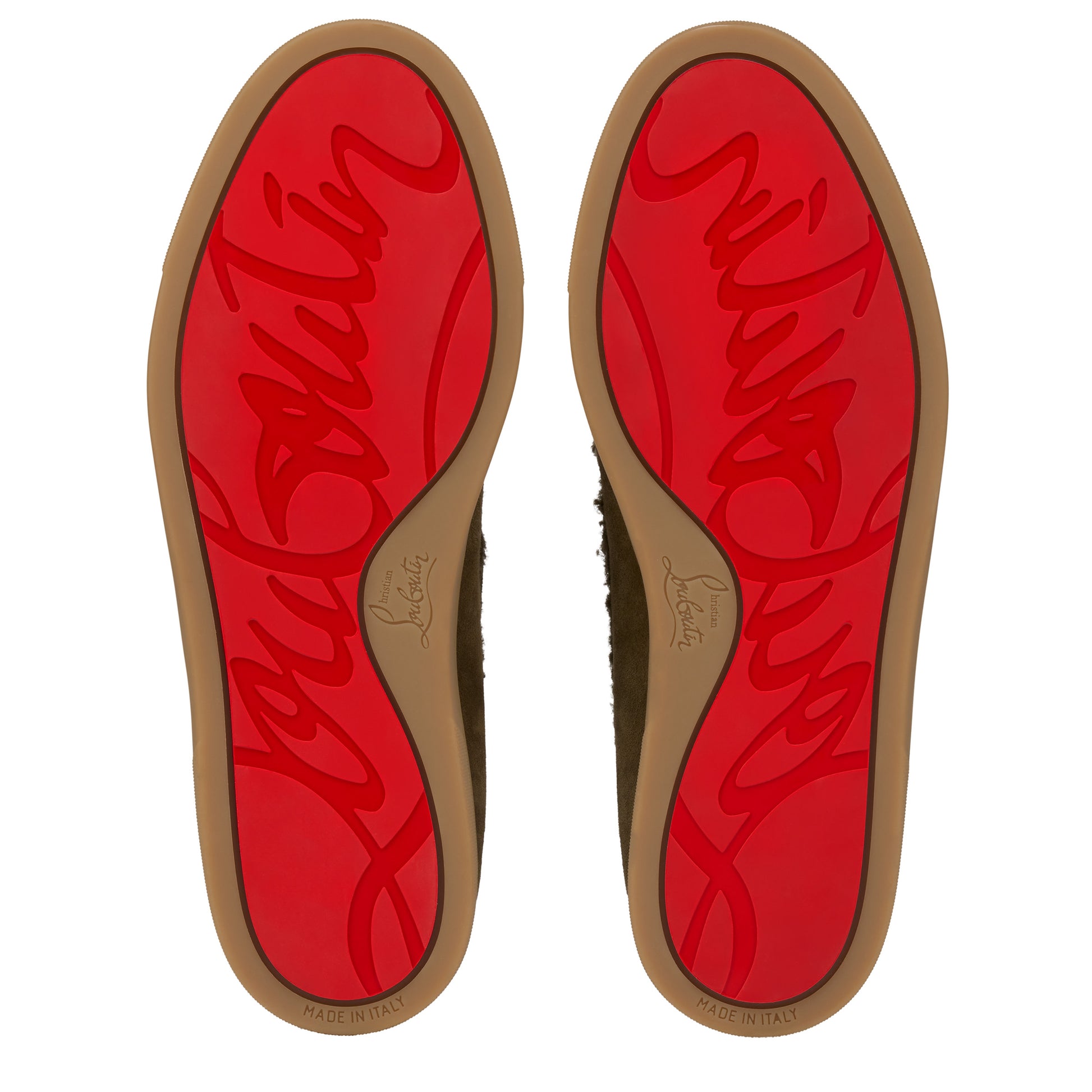Christian Louboutin Chambeliboat Shearling Men Shoes | Color Bronze