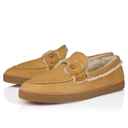 Christian Louboutin Chambeliboat Shearling Men Shoes | Color Brown