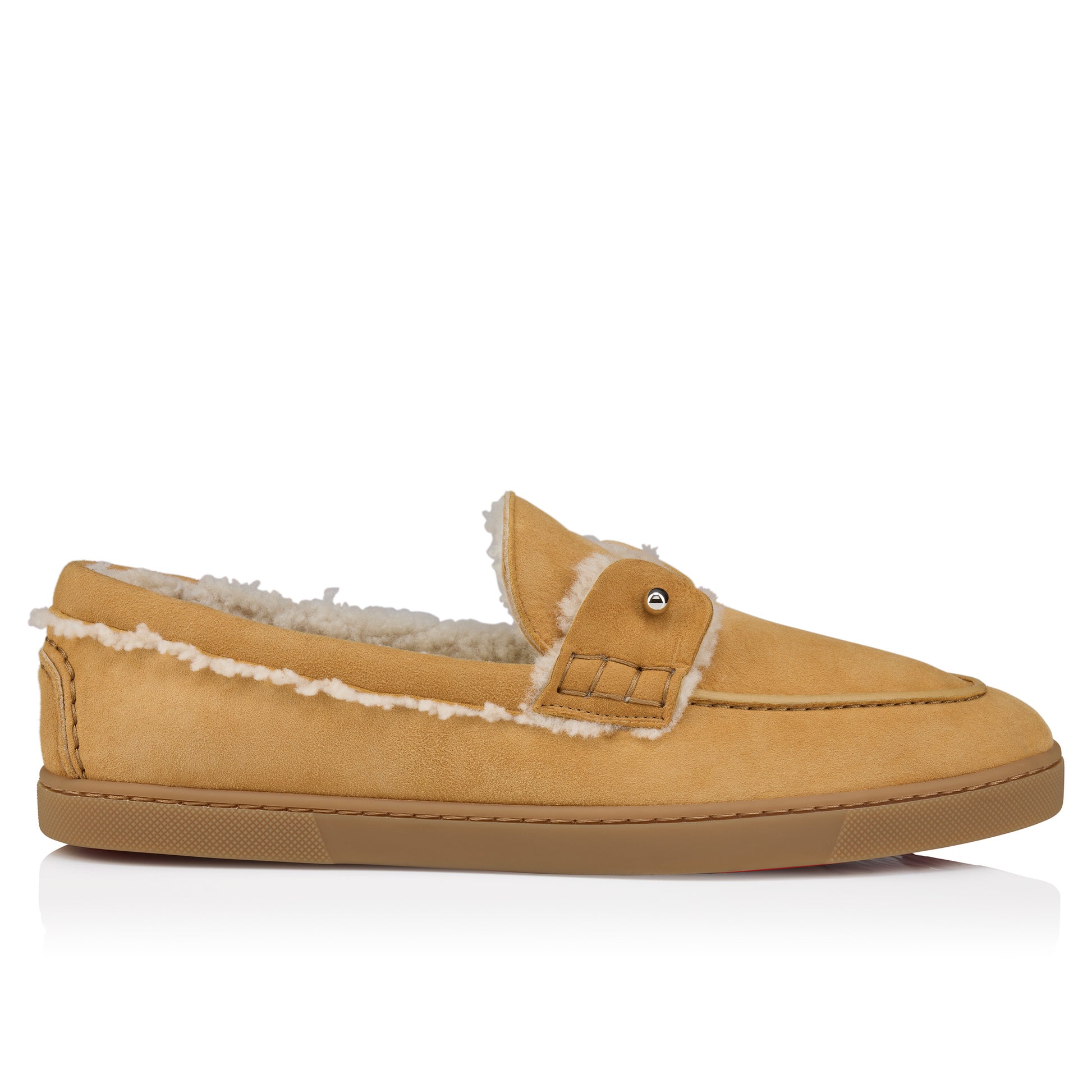 Christian Louboutin Chambeliboat Shearling Men Shoes | Color Brown