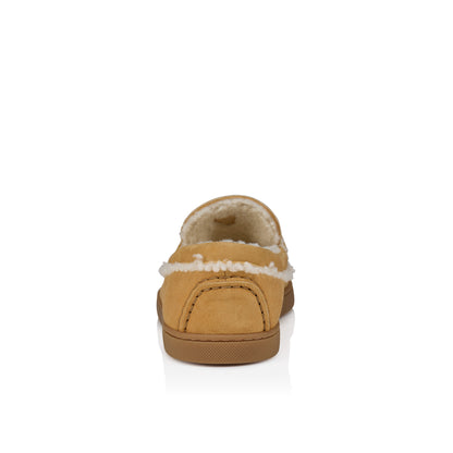 Christian Louboutin Chambeliboat Shearling Men Shoes | Color Brown