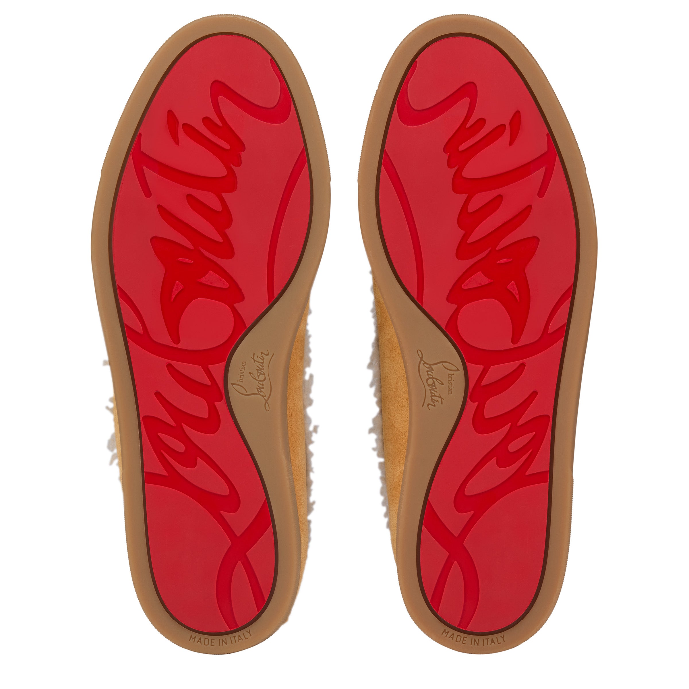 Christian Louboutin Chambeliboat Shearling Men Shoes | Color Brown