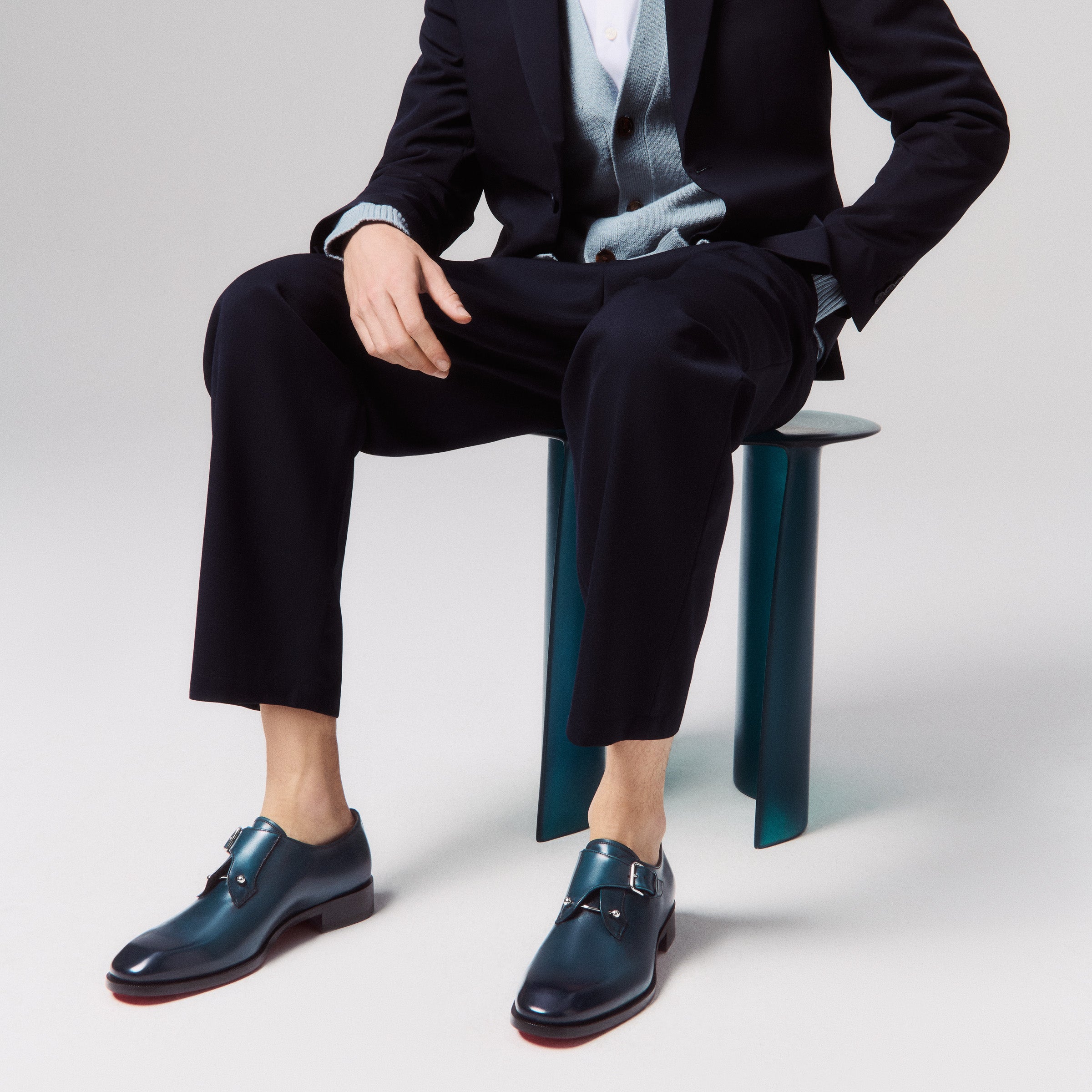 Christian Louboutin Chambelimonk Men Shoes | Color Blue