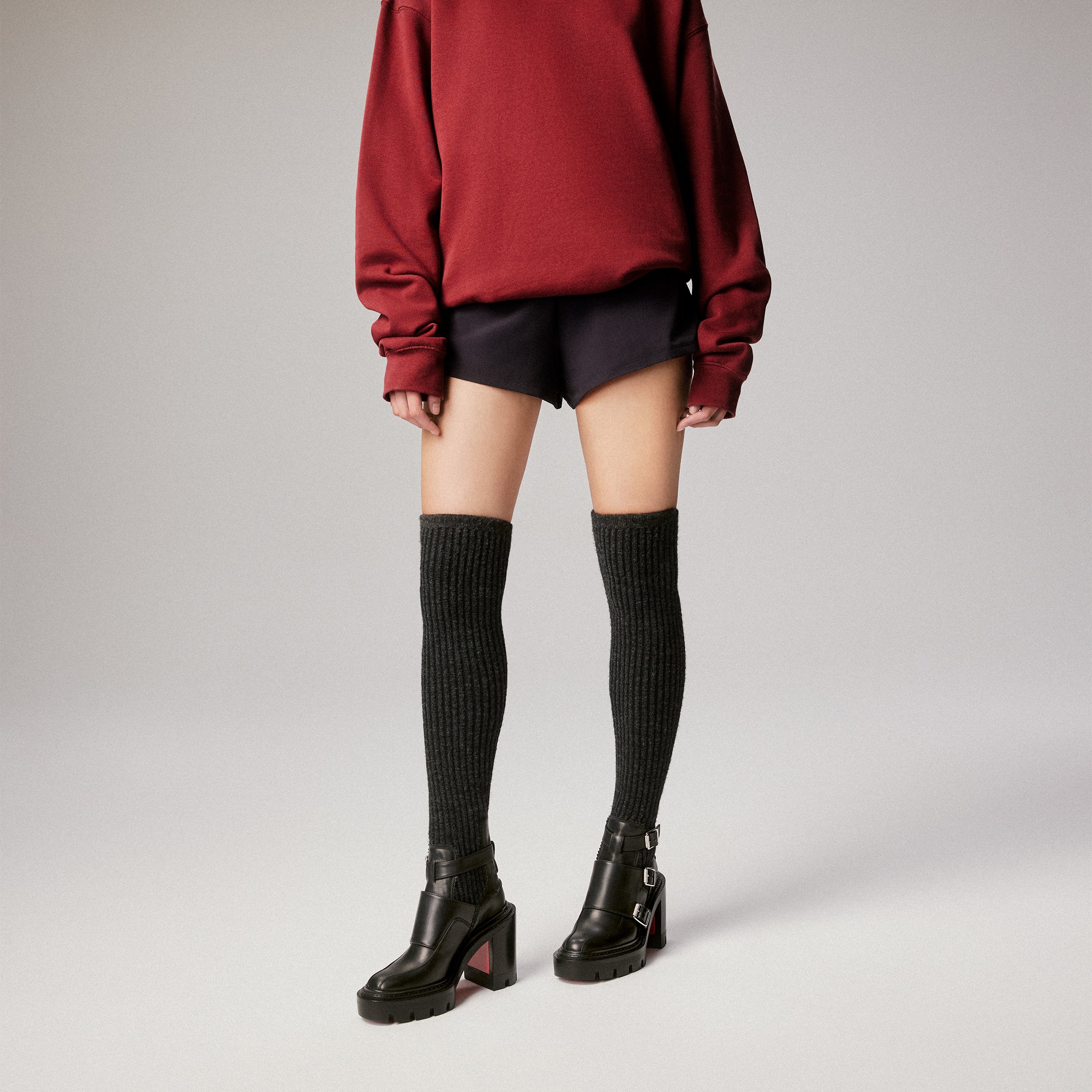 Christian Louboutin Cortinetta Alta College Women Shoes | Color Black