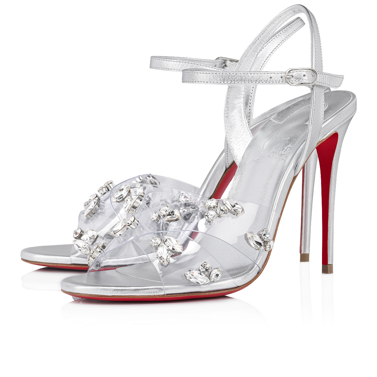 Christian Louboutin Degrasandal Queen Women Shoes | Color Silver