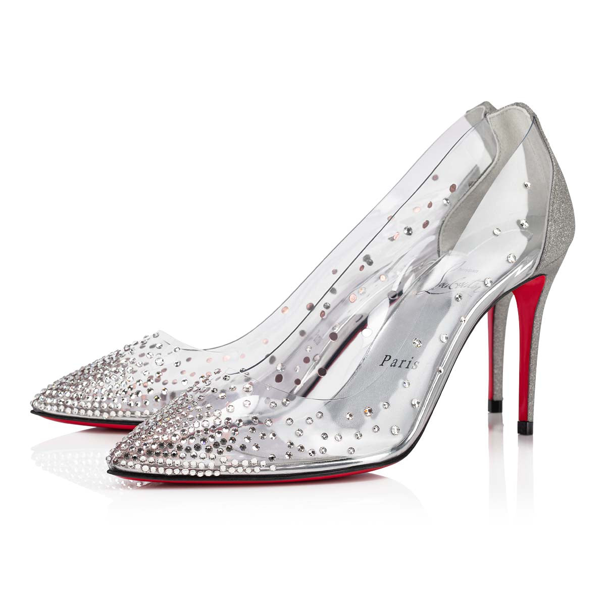 Christian Louboutin Degrastrass Pvc Women Shoes | Color Silver