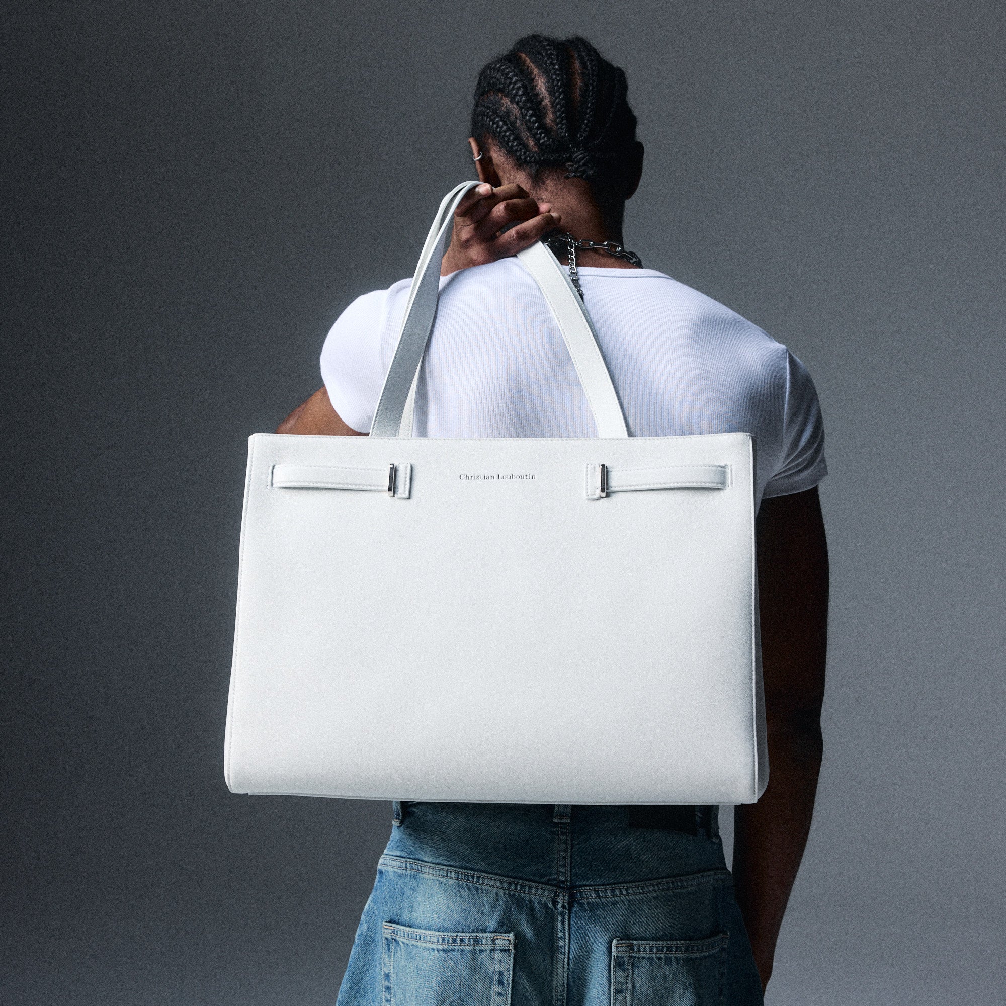 Christian Louboutin Djanis Tote E/W Men Bags | Color White