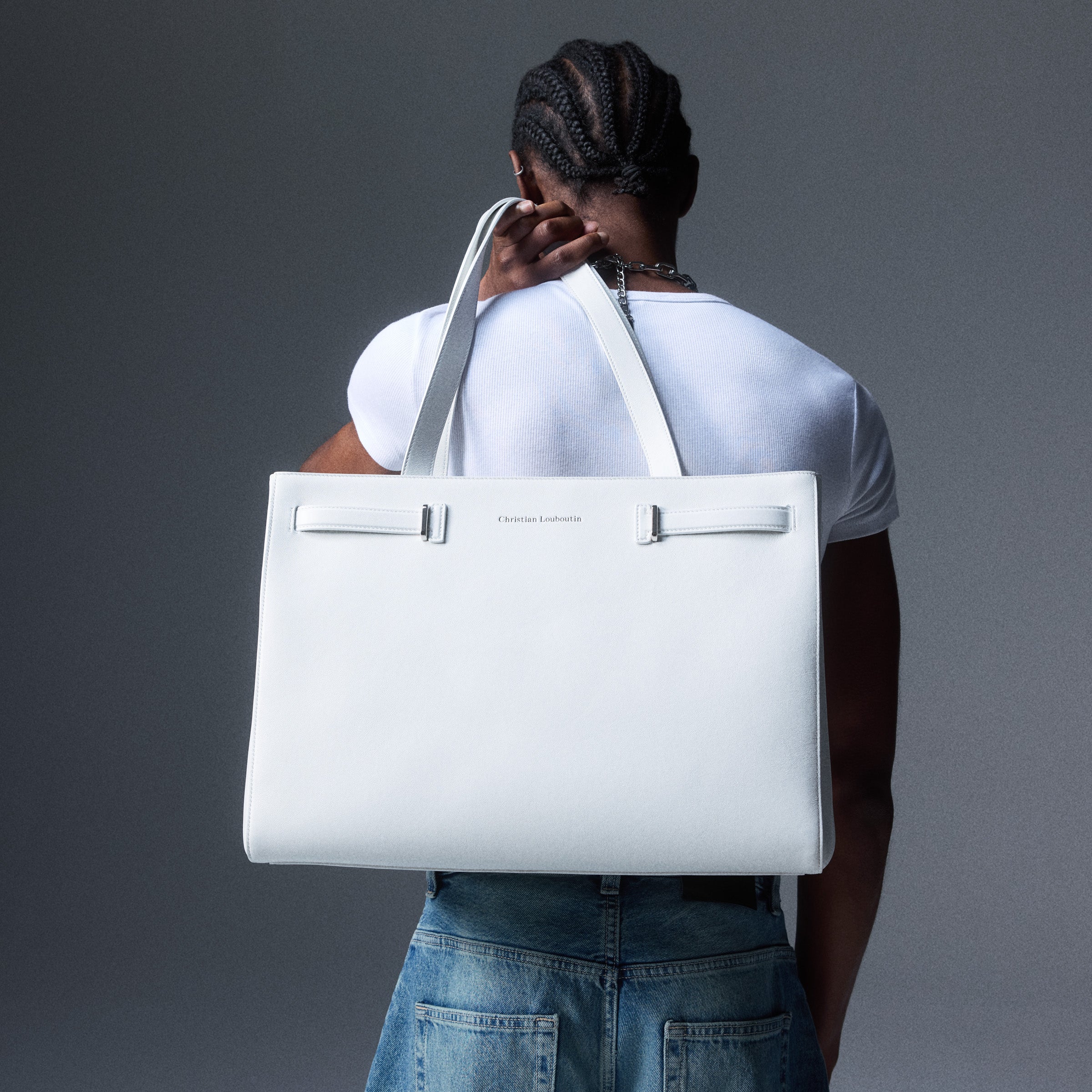 Christian Louboutin Djanis Tote E/W Men Bags | Color White