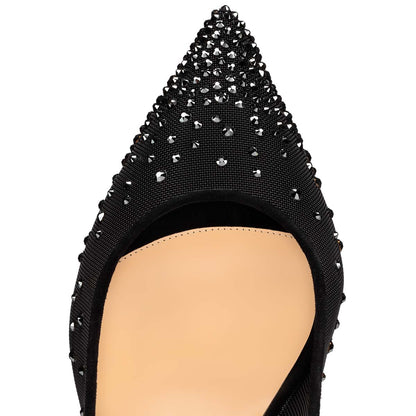 Christian Louboutin Follies Strass Sling Women Shoes | Color Black