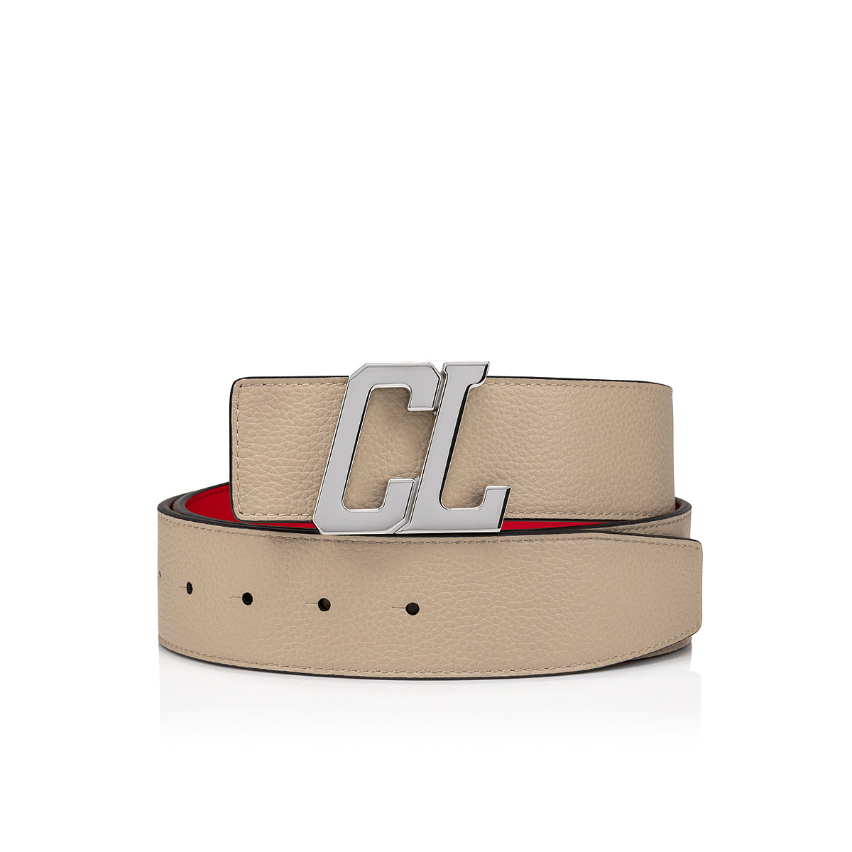 Christian Louboutin Happy Rui Cl Logo Men Belts Color Beige