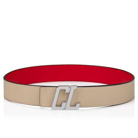 Christian Louboutin Happy Rui Cl Logo Men Belts | Color Beige