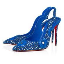 تحميل الصورة في عارض المعرض، Christian Louboutin Hot Chick Sling Moucharastrass Women Shoes | Color Blue
