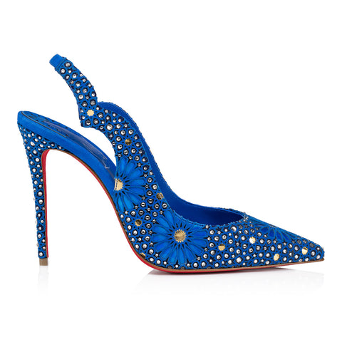 Christian Louboutin Hot Chick Sling Moucharastrass Women Shoes | Color Blue