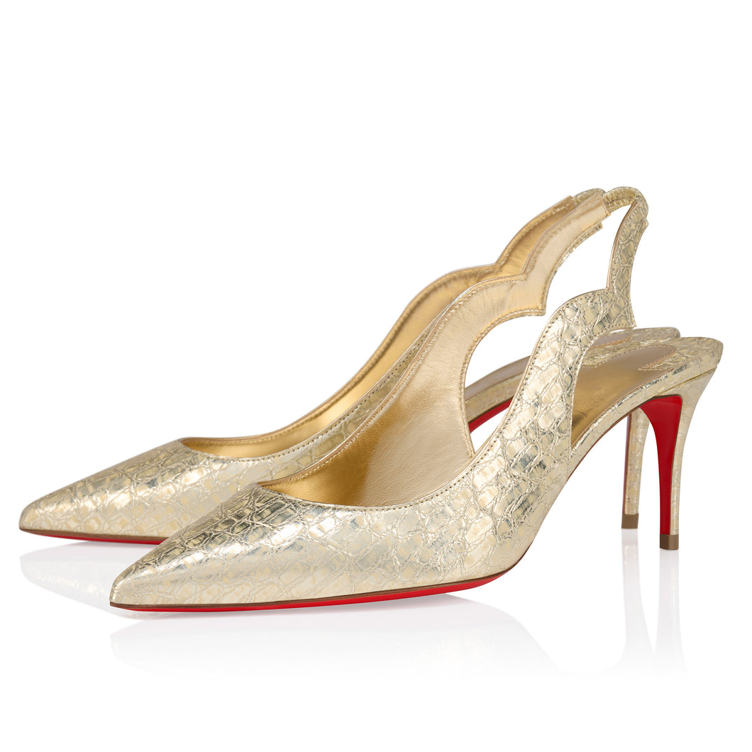 Christian Louboutin Hot Chick Sling Women Shoes | Color Gold