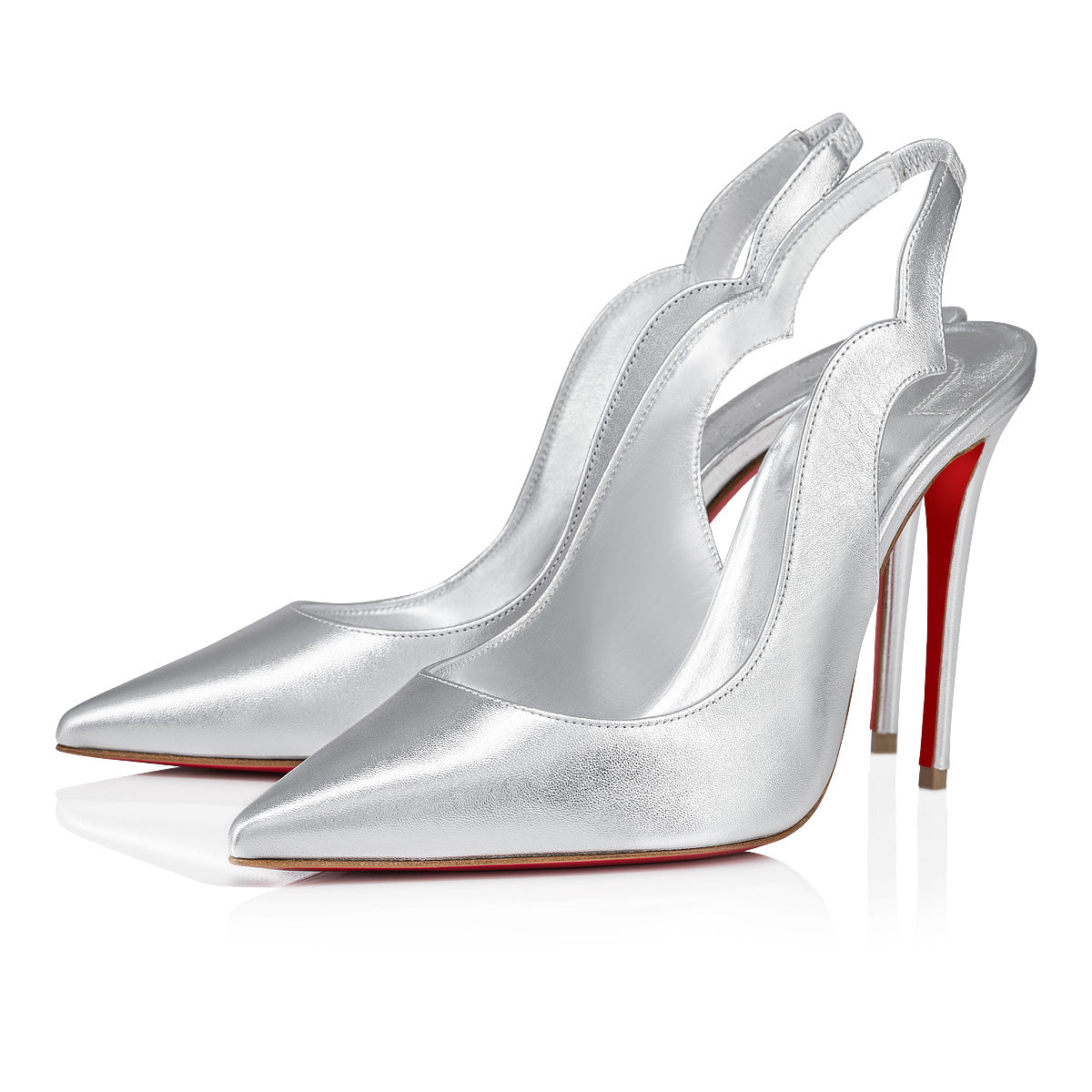 Christian Louboutin Hot Chick Sling Women Shoes | Color Silver
