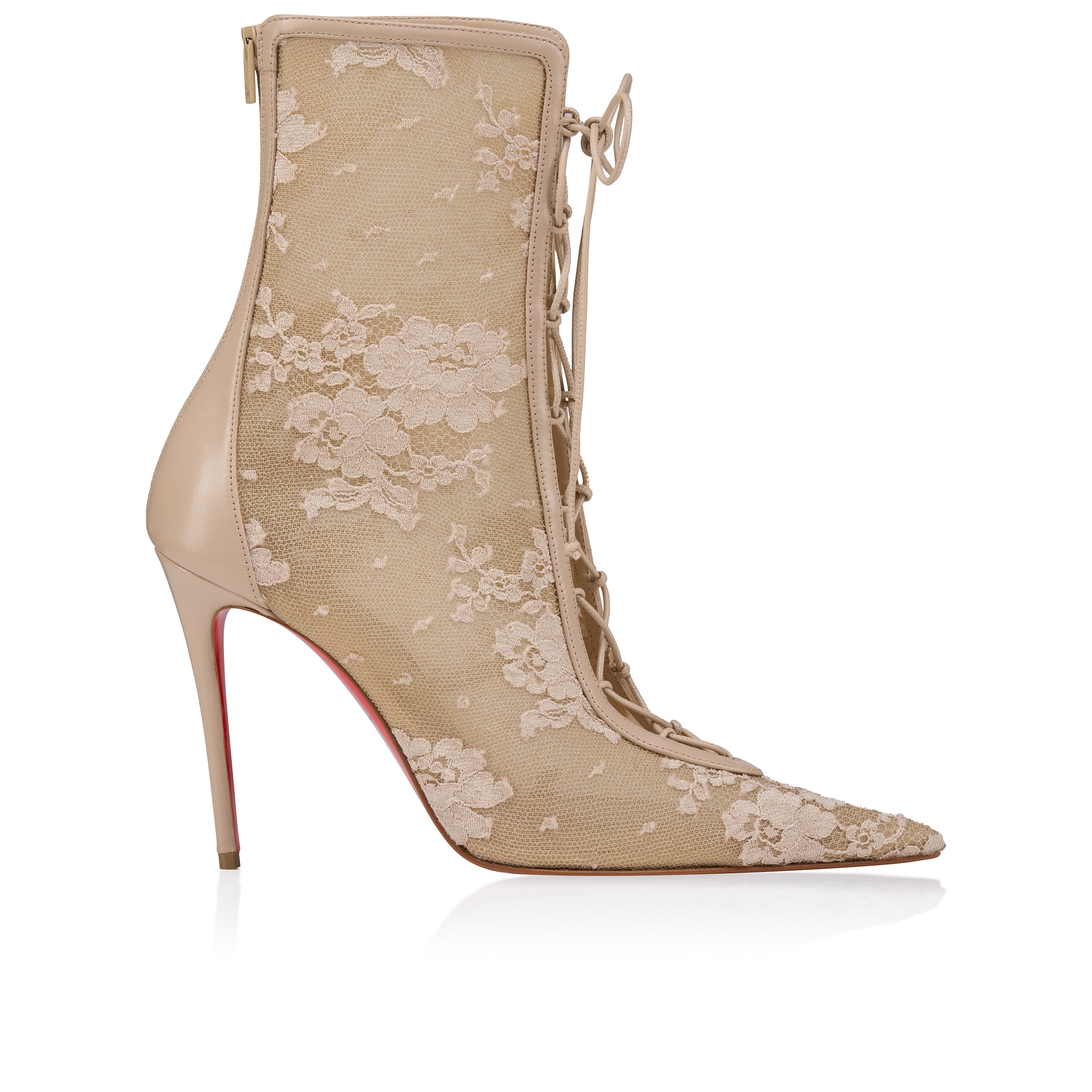 Christian Louboutin Km Lace Booty Women Shoes | Color Pink