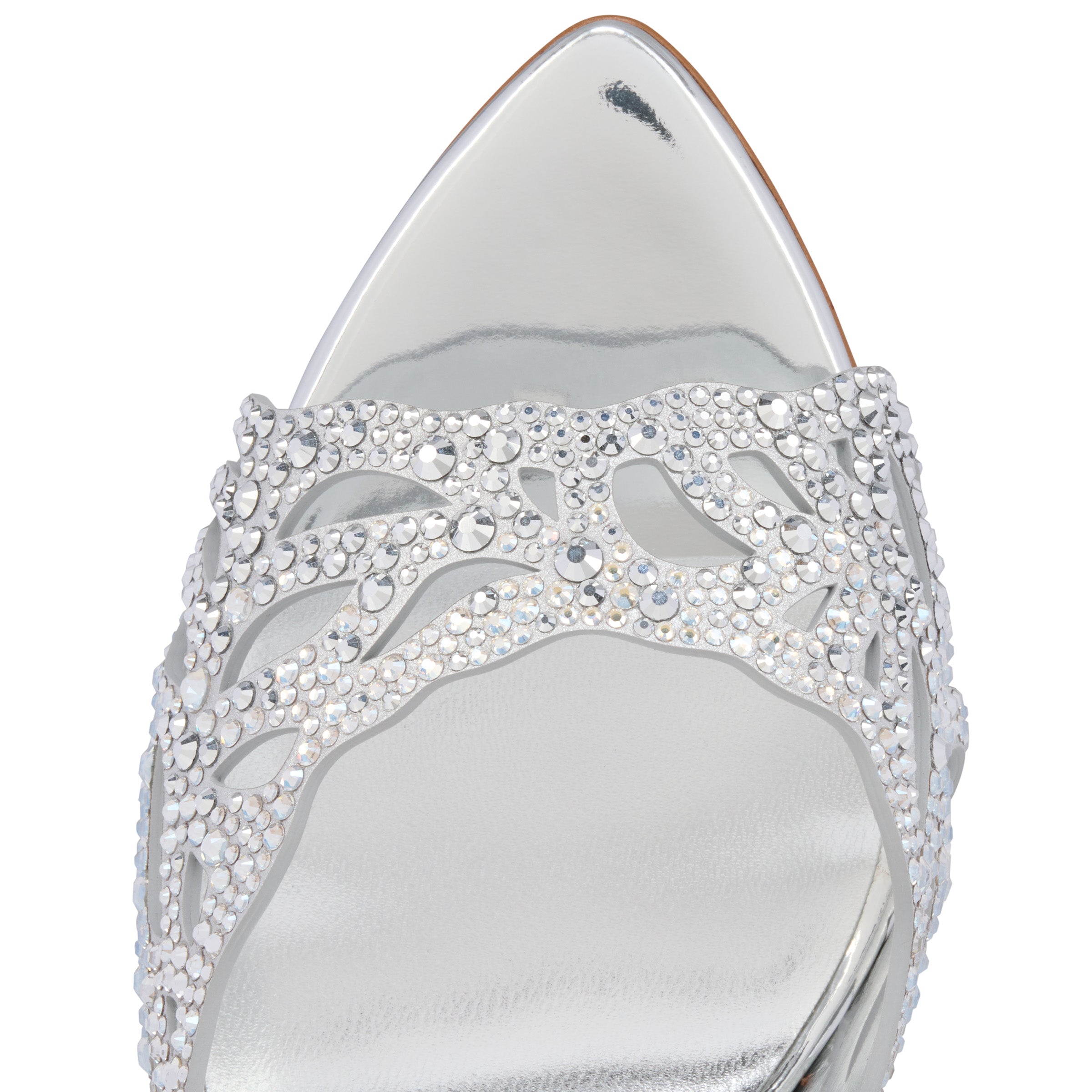 Christian Louboutin Lasera Strass Mule Women Shoes | Color Silver