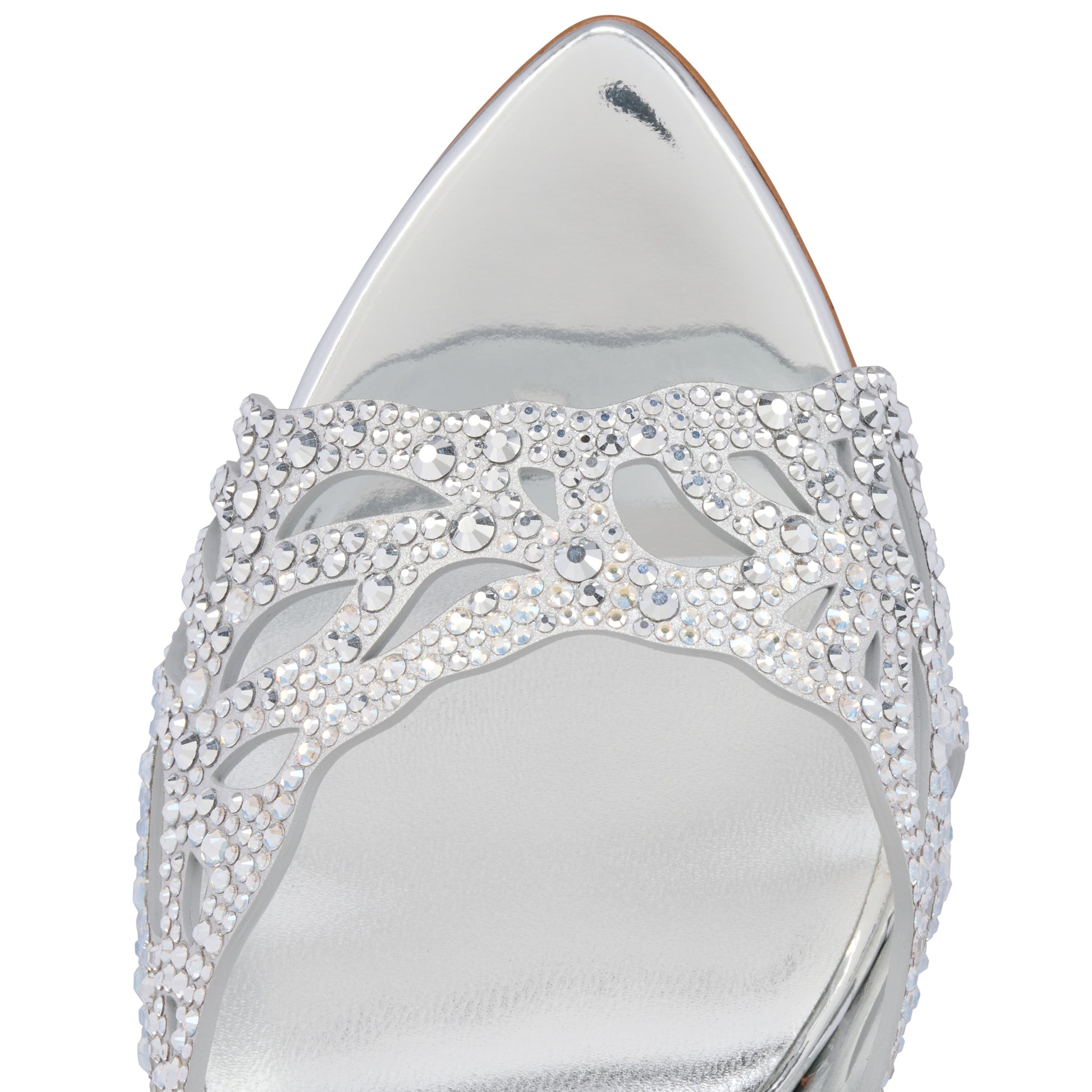 Christian Louboutin Lasera Strass Mule Women Shoes | Color Silver
