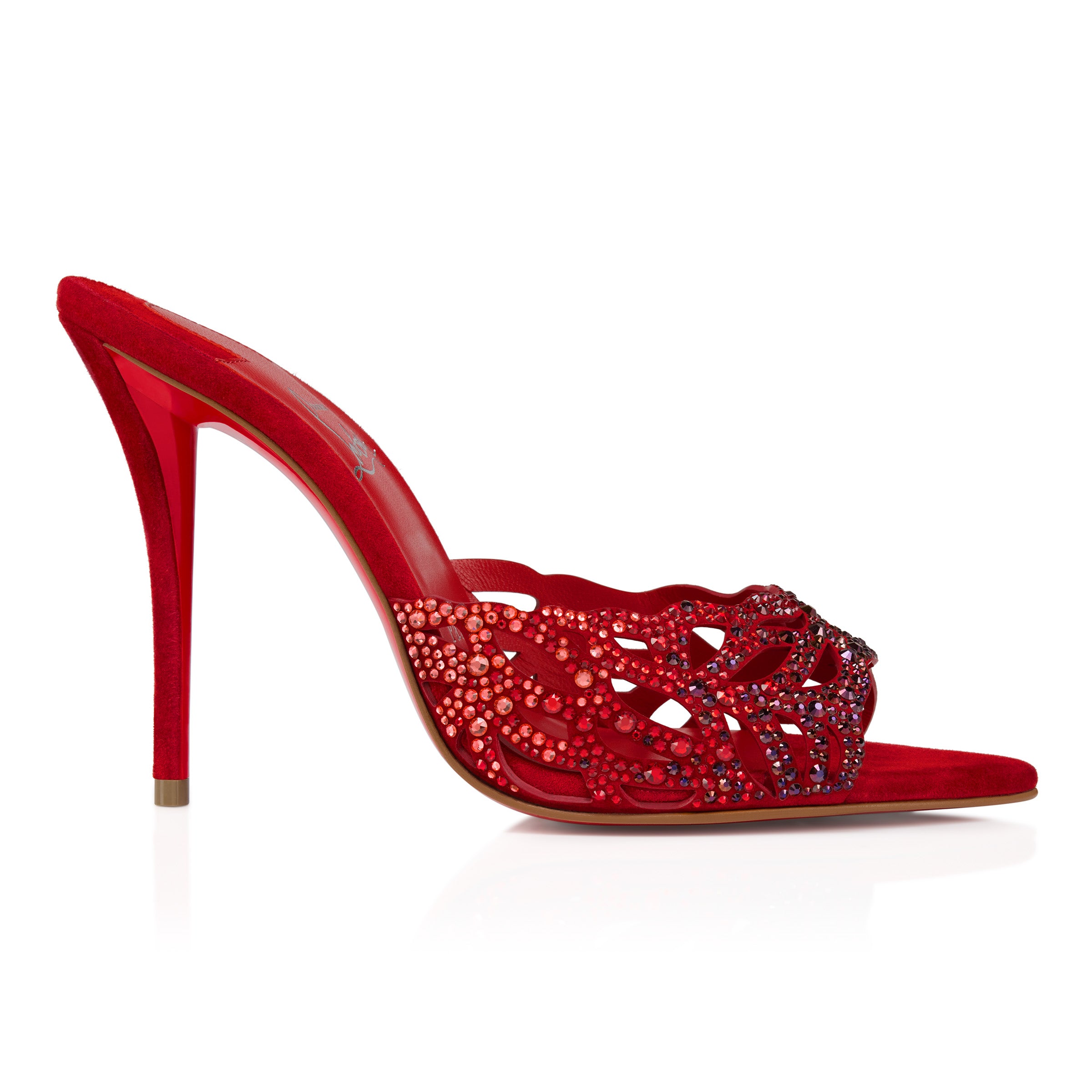 Christian Louboutin Lasera Strass Mule Women Shoes | Color Red