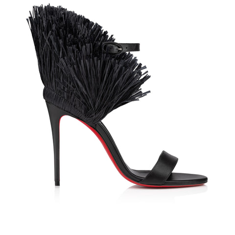 Christian Louboutin Loubigirl Raffia Women Shoes | Color Black