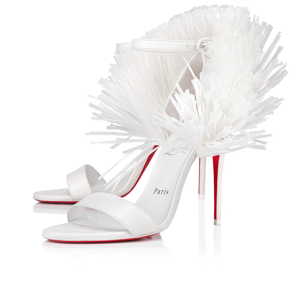 Christian Louboutin Loubigirl Raffia Women Shoes | Color White