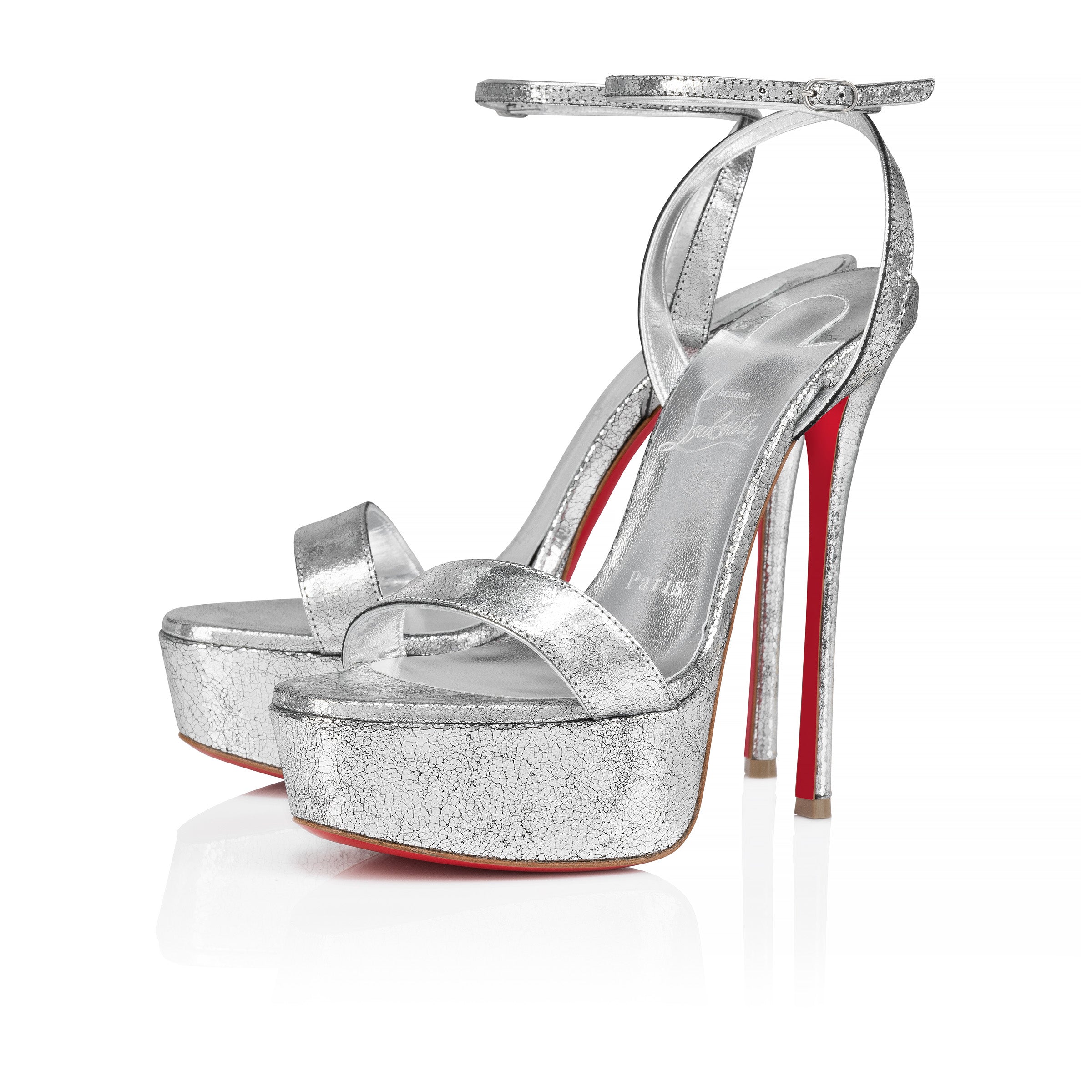 Christian Louboutin Loubi Queen Alta Women Shoes | Color Silver