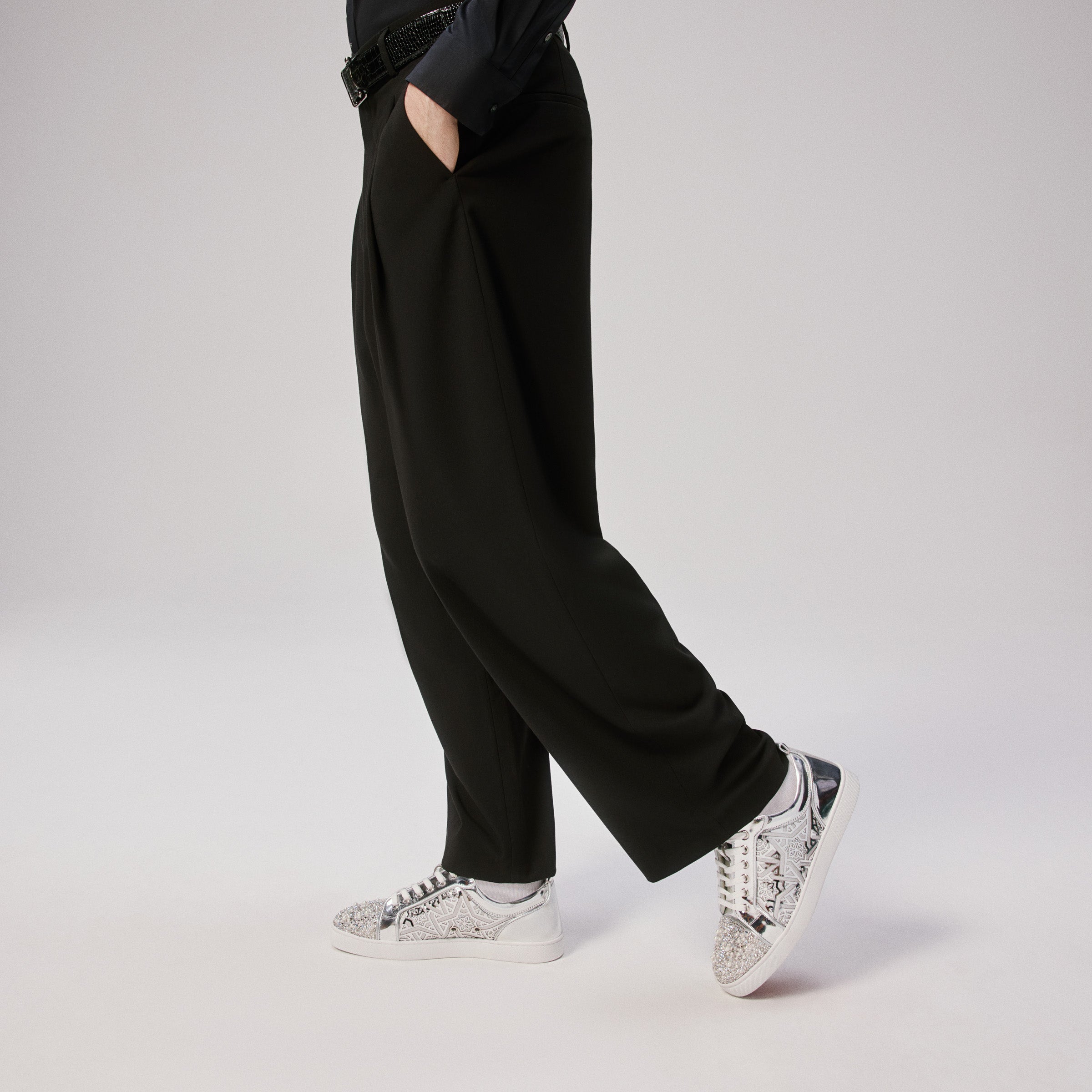 Christian Louboutin Louis Jr Carouba Men Shoes | Color Silver