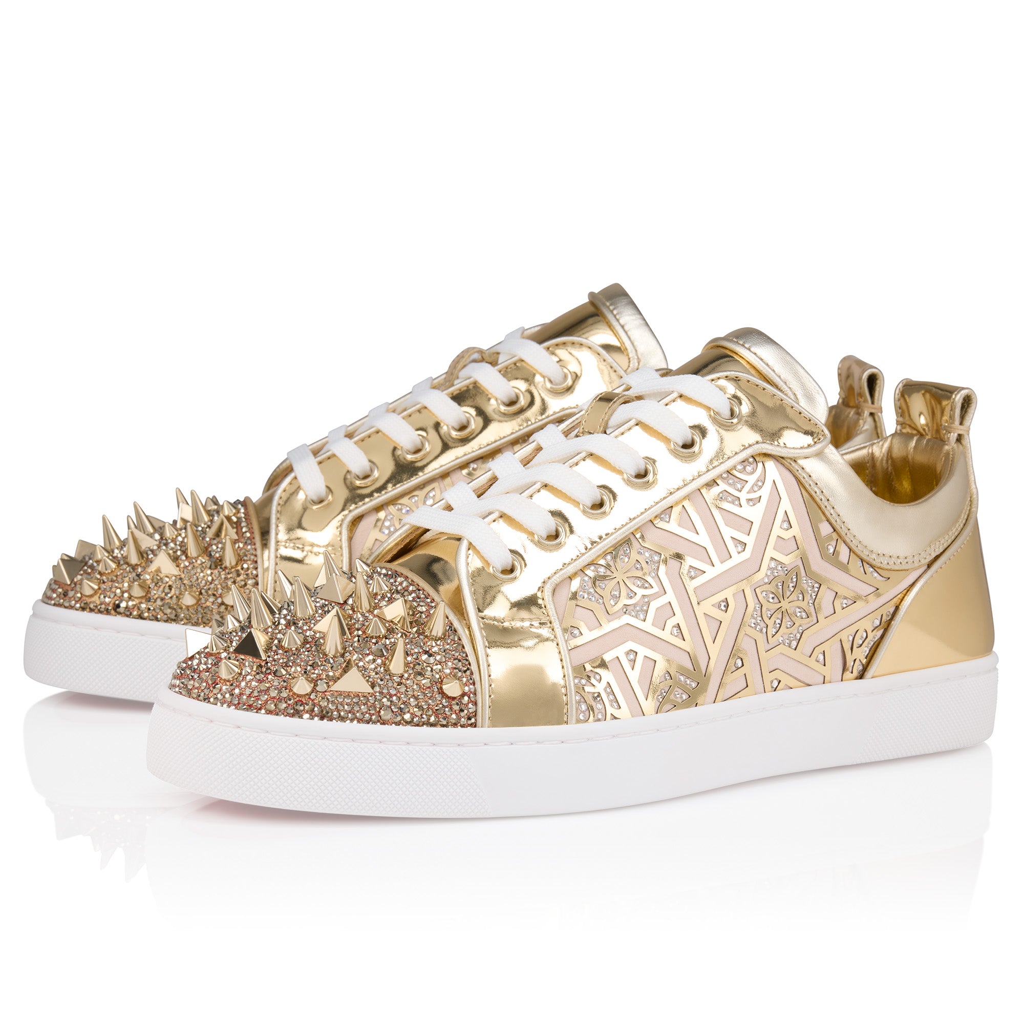 Christian Louboutin Louis Junior P Pik Pik Strass Men Shoes | Color Gold