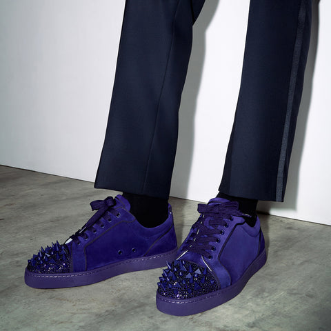 Christian Louboutin Louis Junior P Pik Pik Strass Men Shoes | Color Purple