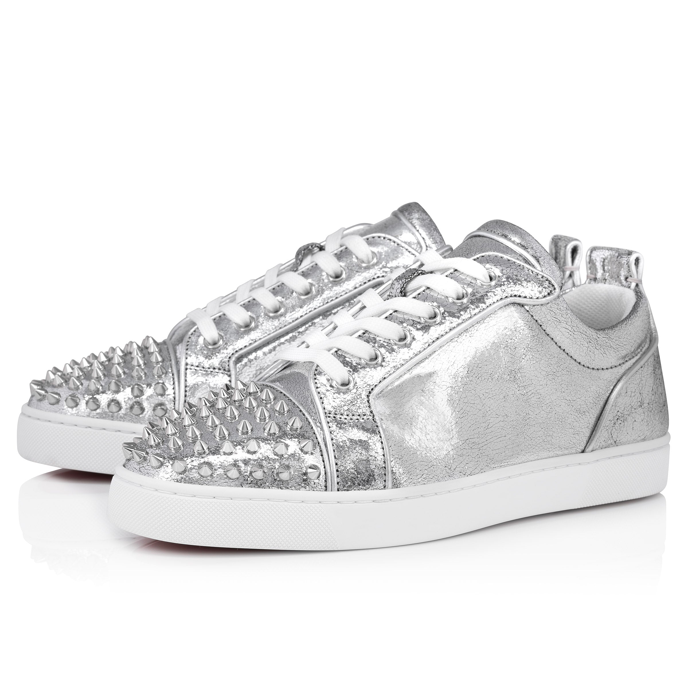 Christian Louboutin Louis Junior Spikes  Men Shoes | Color Silver