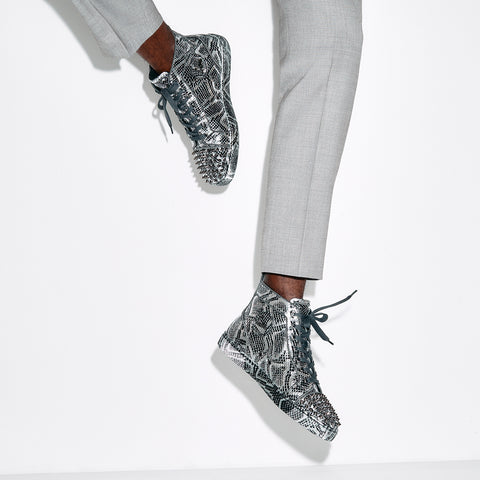 Christian Louboutin Lou Spikes  Men Shoes | Color Silver