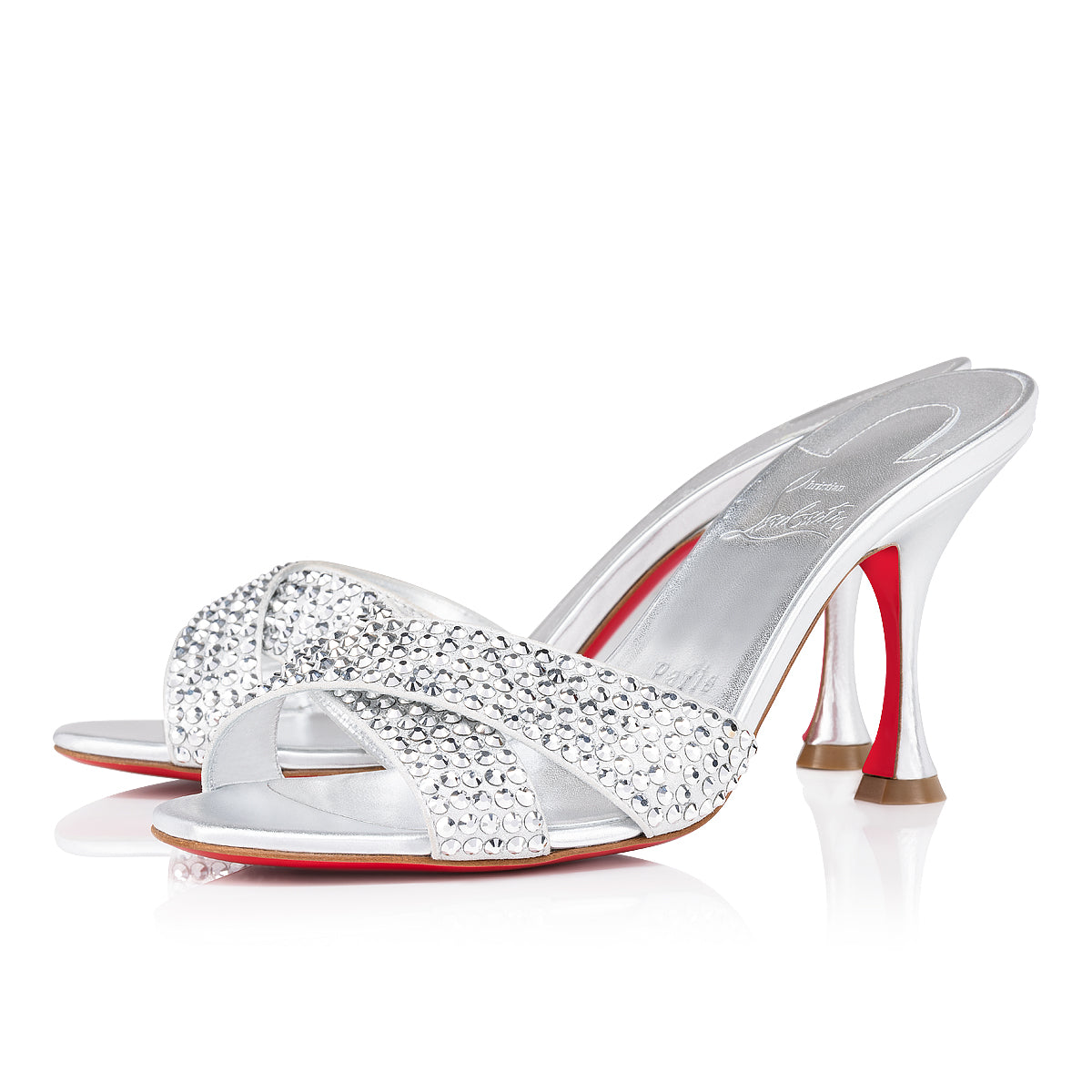 Christian Louboutin Mariza Is Back Strass Women Shoes | Color Silver