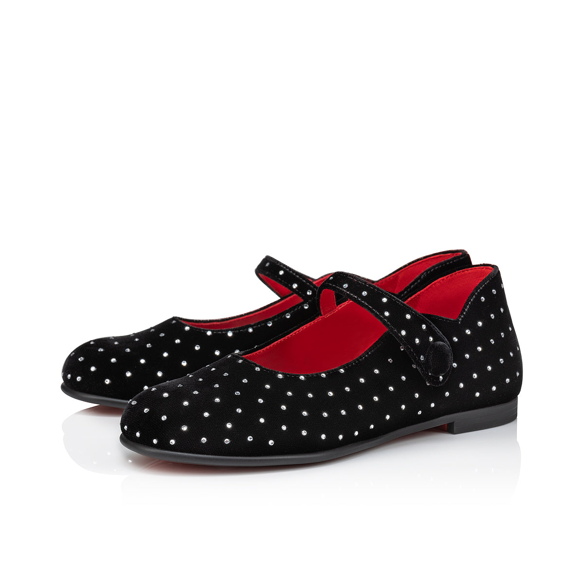 Christian Louboutin Melodie Chick Plum Strass Kids Unisex Shoes | Color Black