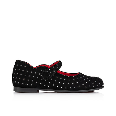 Christian Louboutin Melodie Chick Plum Strass Kids Unisex Shoes | Color Black