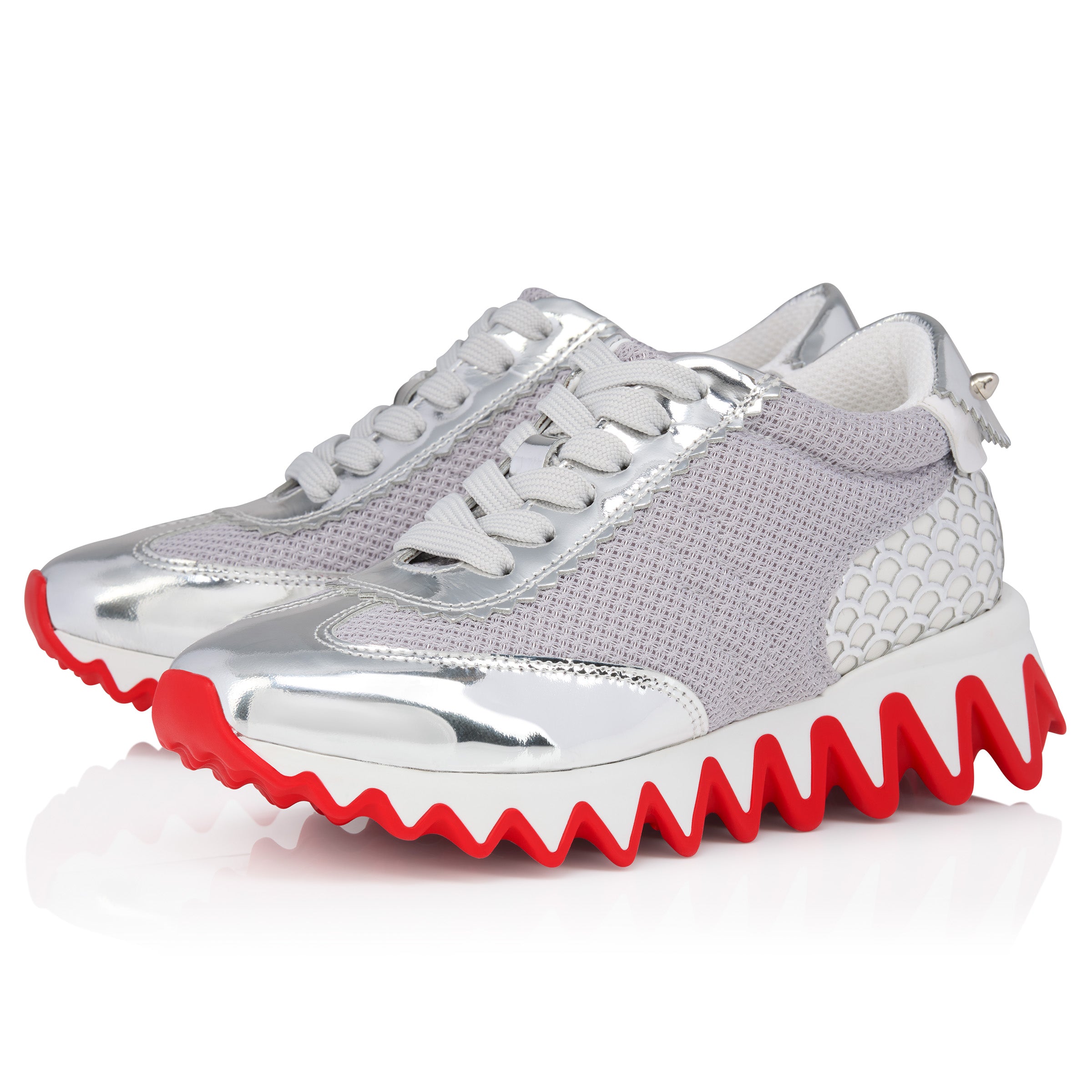 Christian Louboutin Mini Shark Kids Unisex Shoes | Color Silver