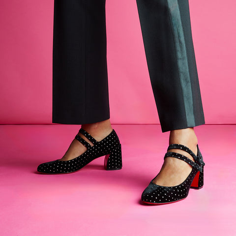 Christian Louboutin Miss Jane Plum Strass Women Shoes | Color Black